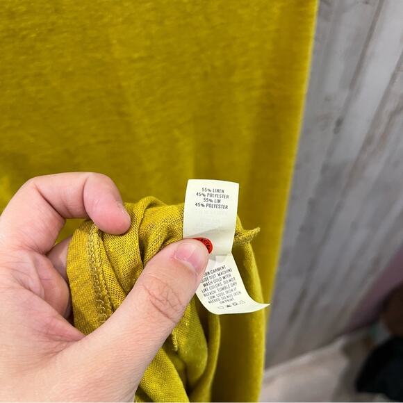 Aerie Linen Blend Mustard Yellow Sheath Dress Cover Up - Picture 8 of 9